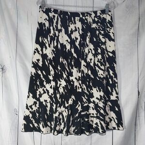 Evan Picone Black and Cream Women's Skirt